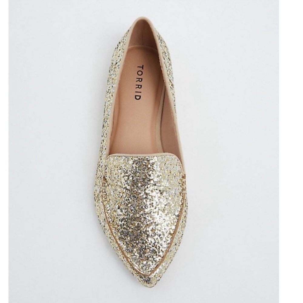 Torrid Glittered Loafers Flats Shoes 7 8 wide - Picture 3 of 12